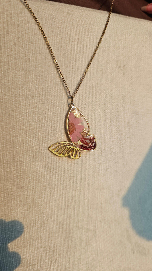 Pink Breeze Butterfly Pendant