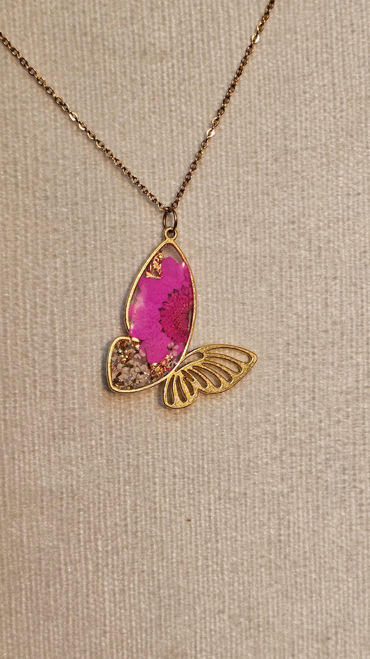 Rosy Flutter Butterfly Pendant