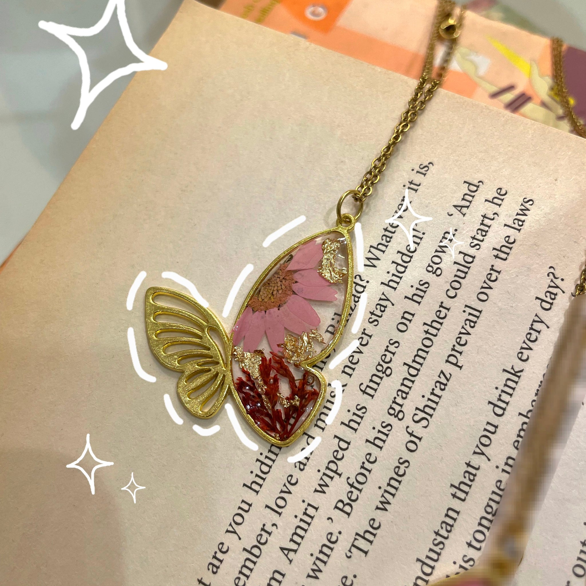 Pink Breeze Butterfly Pendant