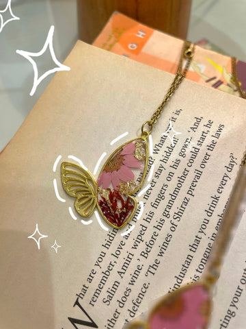 Pink Breeze Butterfly Pendant